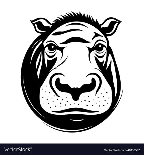 Hippo silhouette Royalty Free Vector Image - VectorStock