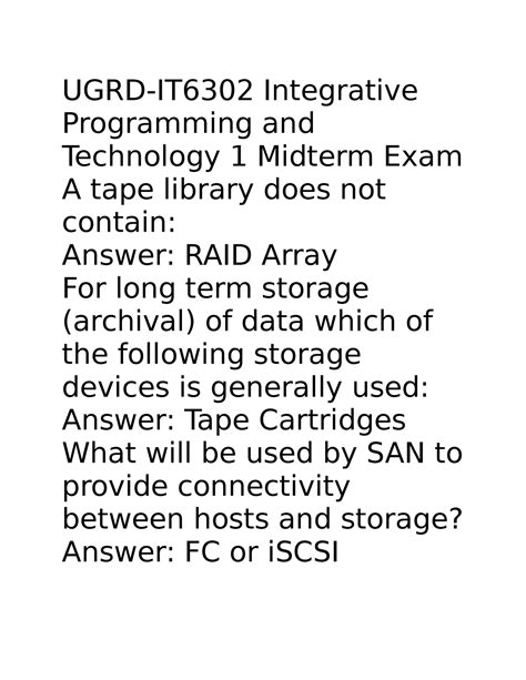 UGRD IT6302 Integrative Programming And Technology 1 Midterm Exam