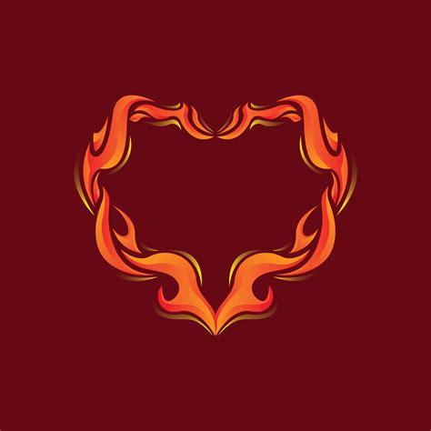 Flaming Outline Heart Illustration Vector Art At Vecteezy