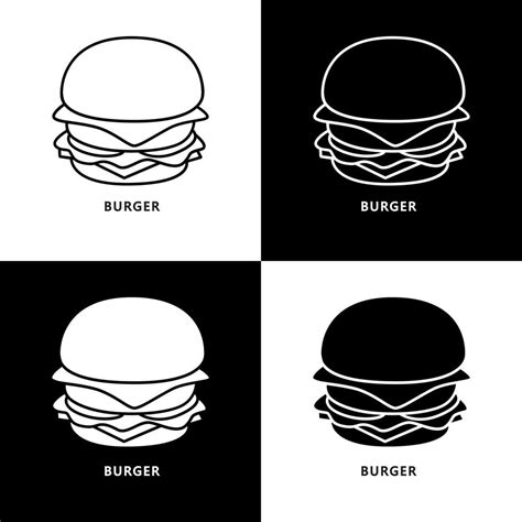 Burger Fastfood Logo Food And Drink Illustration Hamburger Silhouette