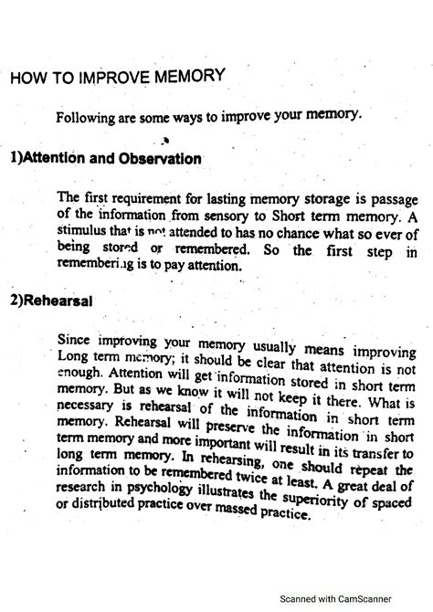 Solution Psych 101 Introduction To Psychology How To Improve Memory