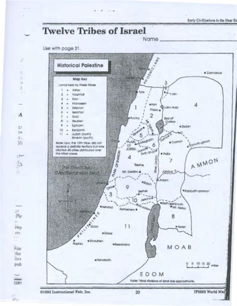 Map: 12 Tribes of Israel