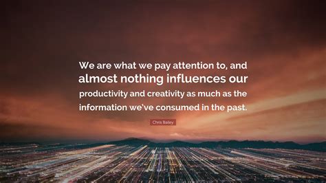 Chris Bailey Quote We Are What We Pay Attention To And Almost