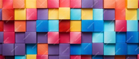 Premium Ai Image Colorful 3d Blocks Grouped In A Dynamic Composition