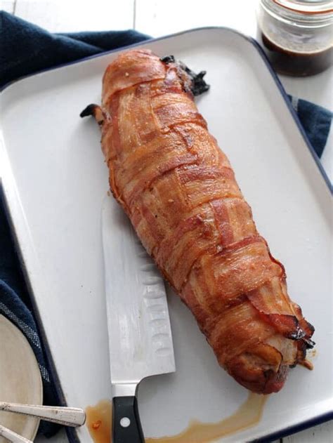 How To Make Grilled Maple Bacon Pork Tenderloin Two Lucky Spoons