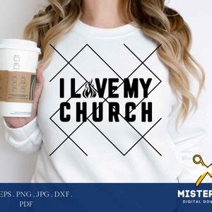 I Love My Church Svg Png Dxf Reverse Eps Cut File Christian