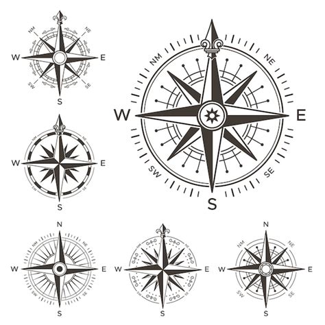 Premium Vector | Retro nautical compass