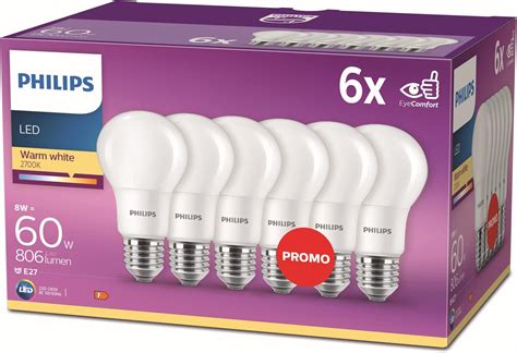 Philips Led Premium Classic Filament A60 Light Bulb 6 Pack E27 Edison