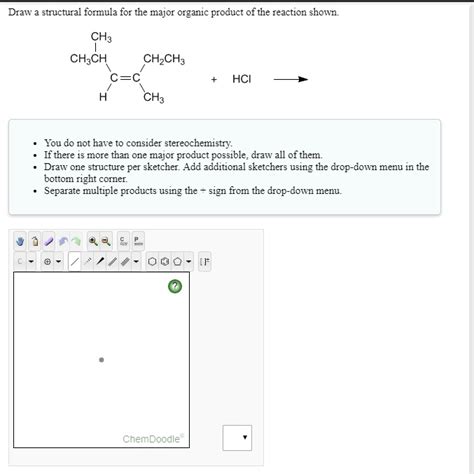 Solved Draw Structural Formula For The Major Organic Product Of The