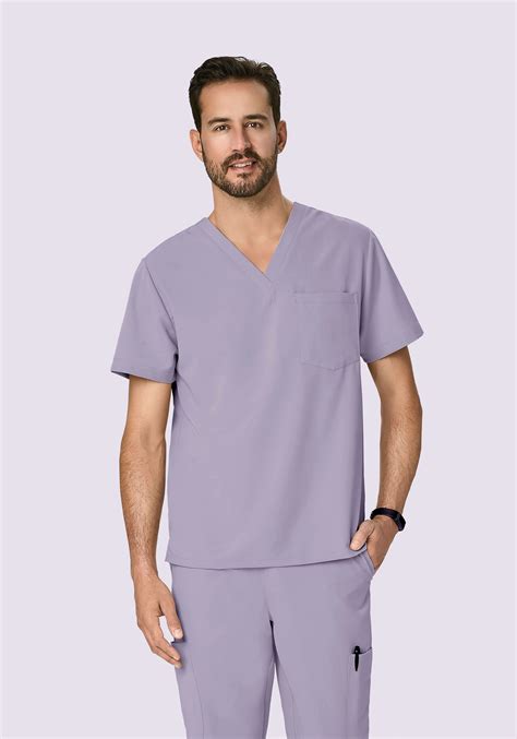 Two Pocket Scrubs Top Mens Ube Mandala Scrubs