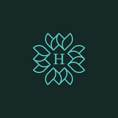 Premium Vector Initial Letter H Floral Ornamental Border Frame Logo