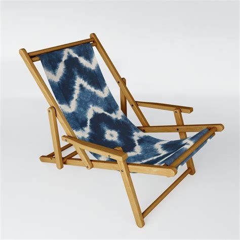 Shibori Tie Dye Chevron Print Patio Sling Chair By The Moonshrine