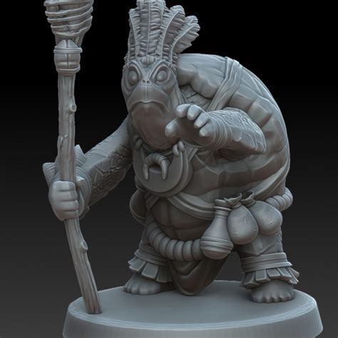 3D Printable Sea Tortle Druid By Wundervale Games