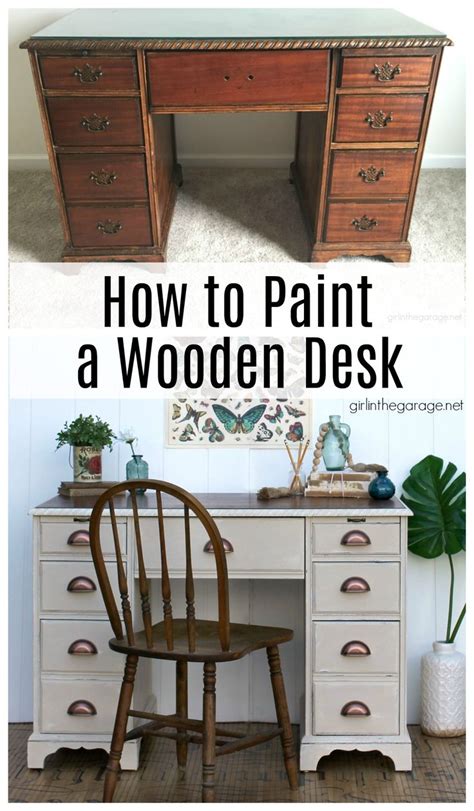 Chalk Paint Wood Desk Makeover