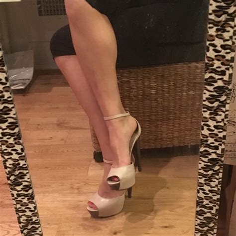 Sergio Rossi Shoes Sergio Rossi Ankle Peeptoe Nude Stacked Sandals Poshmark