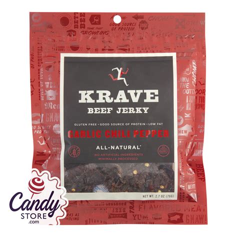 Krave Jerky Garlic Chili Pepper Beef 2 7oz Bag 8ct