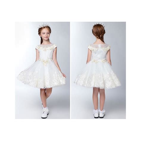 Robe Blanche De C R Monie Fille Demoiselle D Honneur Partylook