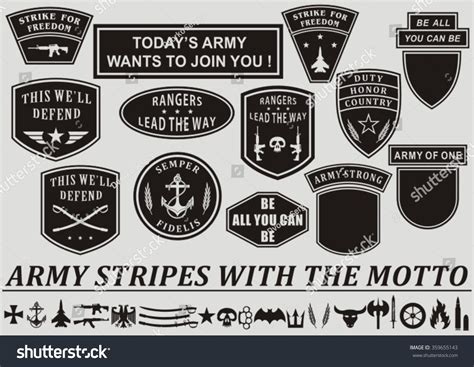 Army Stripes Motto Stock Vector (Royalty Free) 359655143 | Shutterstock