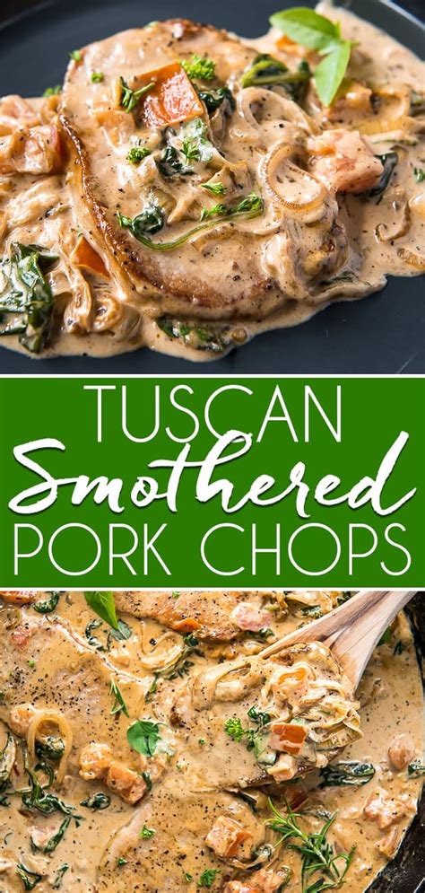 Easy Tuscan Smothered Pork Chops • The Crumby Kitchen