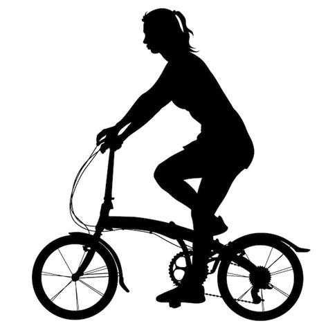 Premium Vector Silhouette Of A Cyclist Girl Vector Illustration