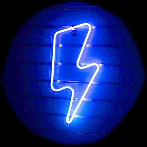 Blue Lightning Bolt Led Neon Sign Lightning Wall Light