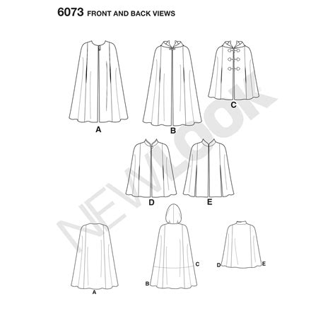 Misses Cape In Two Lengths With Collar Hood And Closure Variations