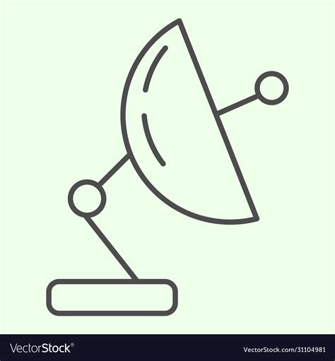 Satellite Observation Dish Thin Line Icon Aerials Vector Image