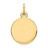 14k 14kt Yellow Gold Plain 011 Gauge Engravable Heart Disc Charm