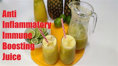 Immune System Booster Juice Anti Inflammatory Summer Drink Pineapple