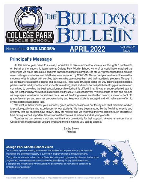 College Park Middle School Newsletter by Academy Publishing, Inc. - Issuu