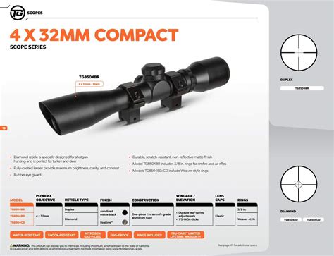 Truglo 4x32mm Compact Rimfire And Shotgun Scope Series Gls Tactical