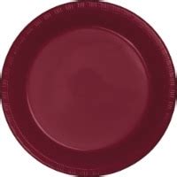 Kitcheniva Disposable Plastic Plates Pack Of Burgundy Pack Of