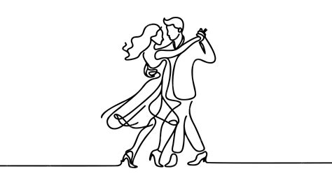 Premium Vector Single One Line Drawing Happy Cute Married Man And Woman Dancing On The Floor