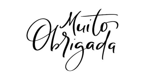 Muito Obrigada letras manuscritas muito obrigado em português Tinta