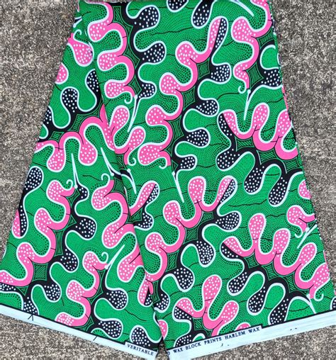 Pink And Green African Print Fabric