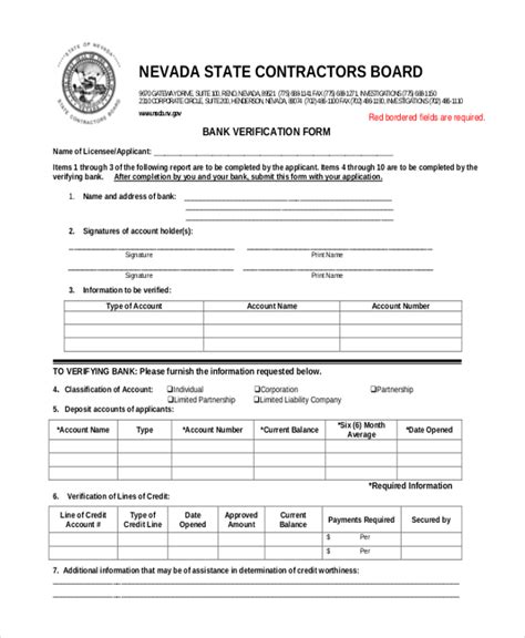 Free 23 Sample Verification Forms In Pdf Word Excel