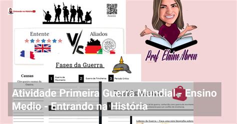 Atividade Primeira Guerra Mundial Ensino Medio Entrando Na Hist Ria