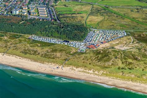 Sylt von oben Campingplatz an der Meeresküste der Nordsee in Sylt im