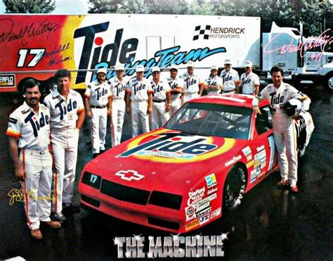 Darrell Waltrip With 17 Tide Chevrolet Monte Carlo And Race Team Along