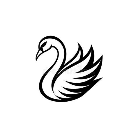 Elegant Line Art Swan Logo Vector Illustration Stock Vector