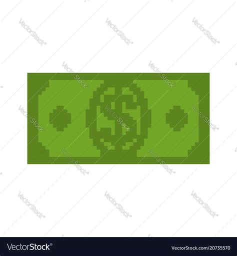 Money pixel art cash is pixel dollar 8 bits Vector Image