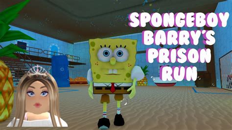 Spongeboy Barry S Prison Run Obby Roblox Obby Scaryobby Youtube