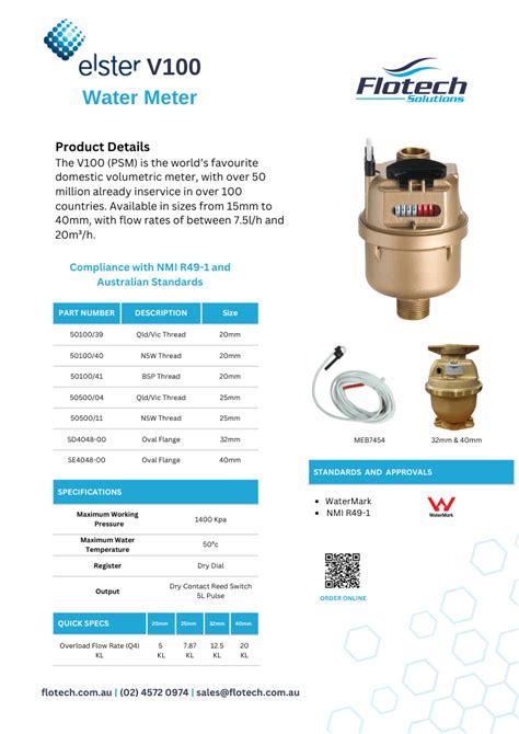 Elster V Water Meter Flotech Solutions