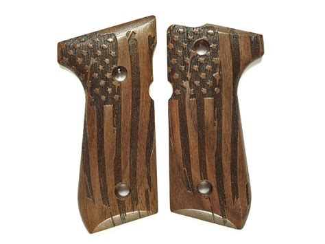 Walnut American Flag Beretta 92fs Grips Ls Grips