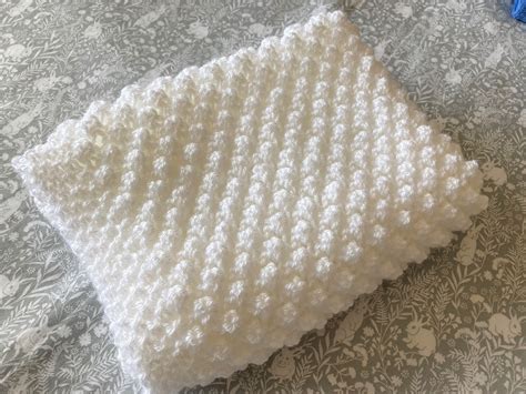 Bobble Baby Blanket Knitting Pattern Aran Yarn ENGLISH Etsy