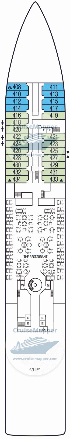 Seabourn Sojourn deck 4 plan | CruiseMapper