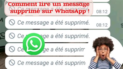 Comment Lire Un Message Supprimer Sur Whatsapp Youtube