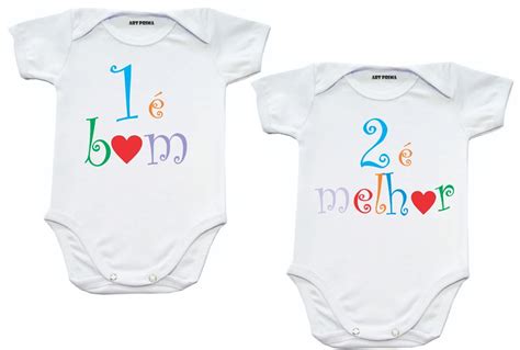 Kit Roupa De Bebe Body Bebê Gêmeos 1 É Bom 2 É Melhor Oferta