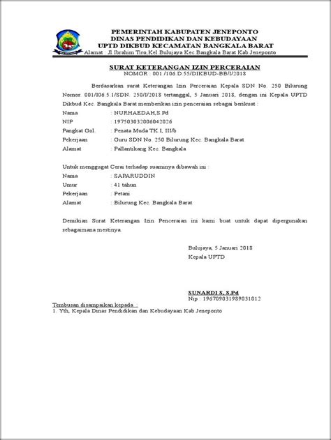 Contoh Surat Permohonan Izin Bercerai Pns Surat Permohonan Desain