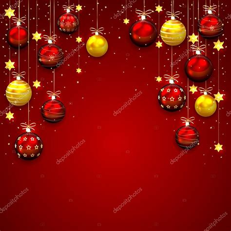 Fondo Rojo De Navidad Con Adornos Vector De Stock Por Losw 58526153